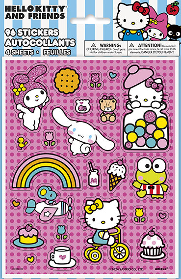 Hello Kitty and Friends Stickers, 4 Sheets, 96 Stickers Total - Dakota ...