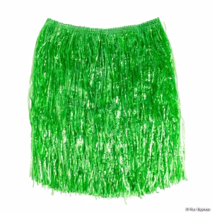 Adults Green Plastic Hula Skirt, 34" Waist x 30" Length